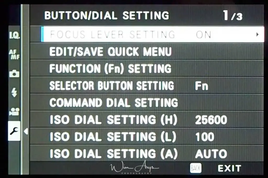 Button/Dial Setting page 1 of 3
