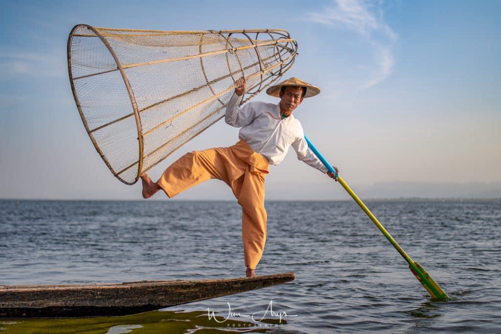 Inle lake carp fishermen